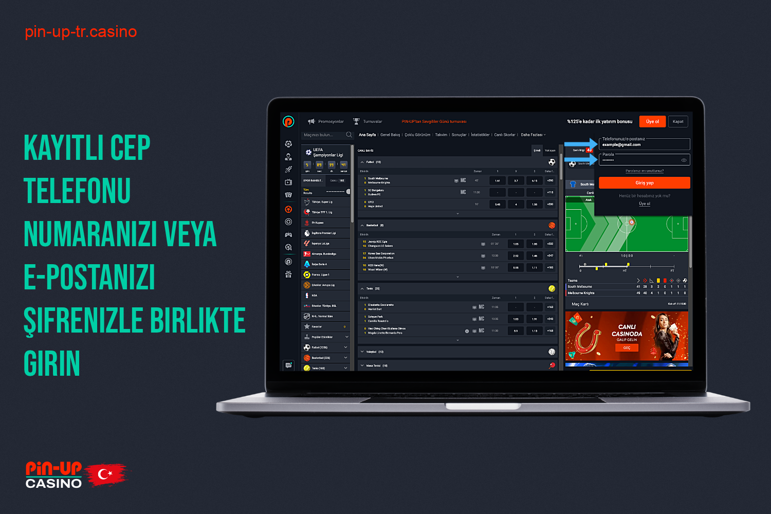 Pin Up Bet sitesinde yetkilendirme yapmak için - kayıt sırasında belirtilen kullanıcı adınızı ve şifrenizi girmelisiniz