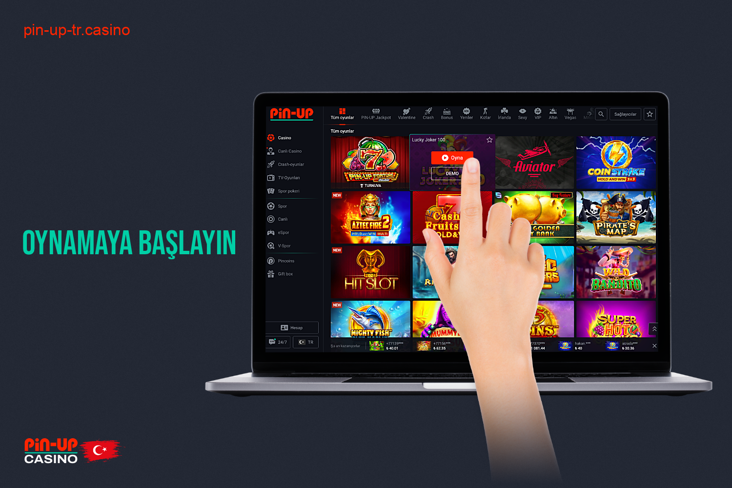 Pin Up Casino'da en sevdiğiniz oyunu oynamaya başlamak için - ilgili düğmeye tıklamanız yeterlidir