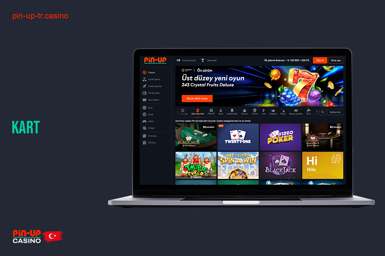 Pin Up Turkey Casino'da kullanıcılara çeşitli kart oyunları sunulmaktadır