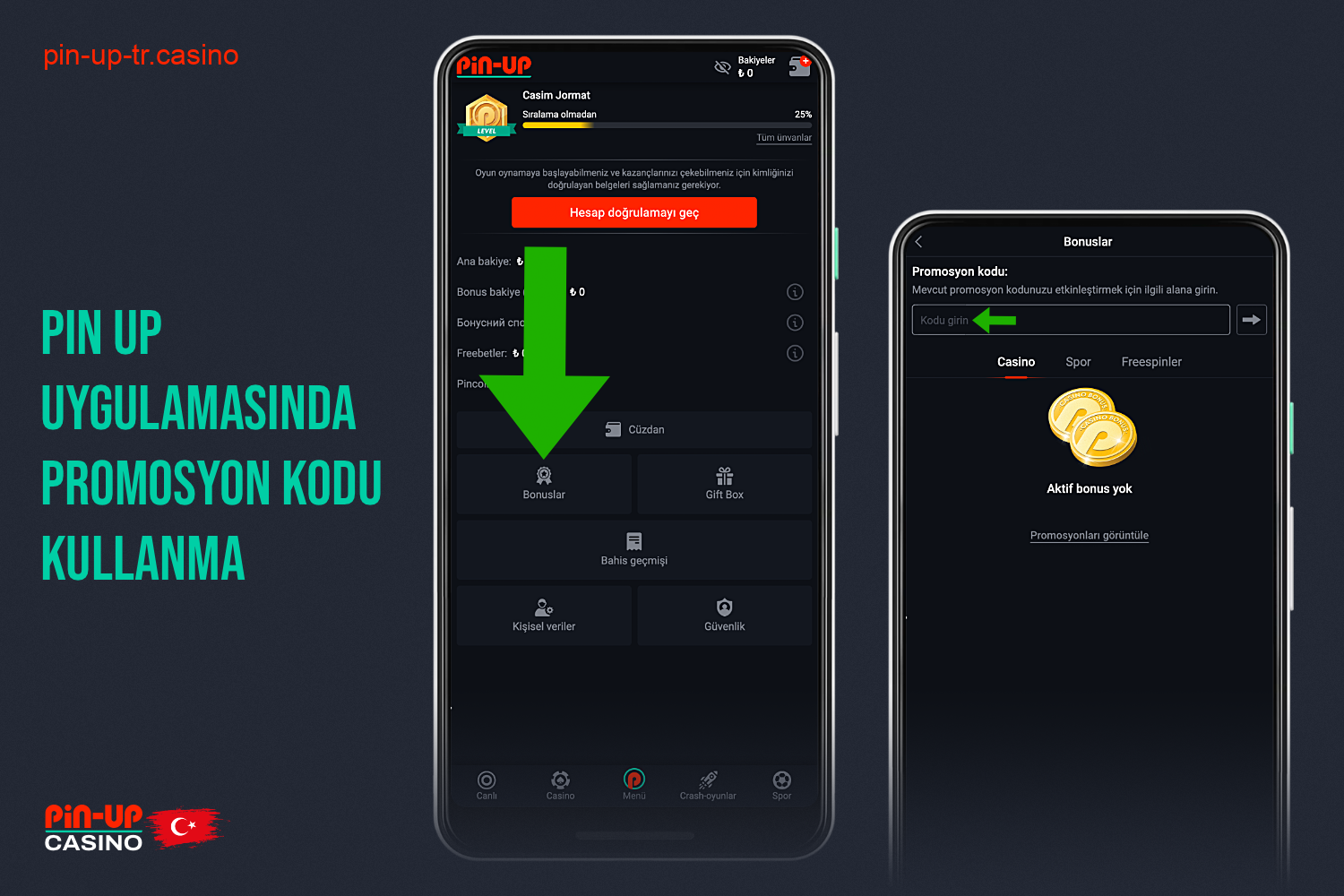 Türkiye'deki kullanıcılar Pin Up promosyon kodunu markalı uygulamada kullanabilir
