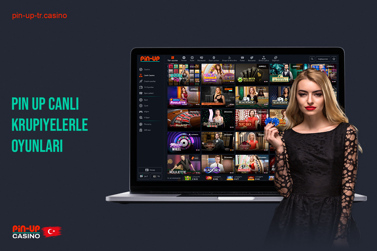 Pin Up Türk kullanıcılar canlı krupiyelerle canlı casino oynayabilir