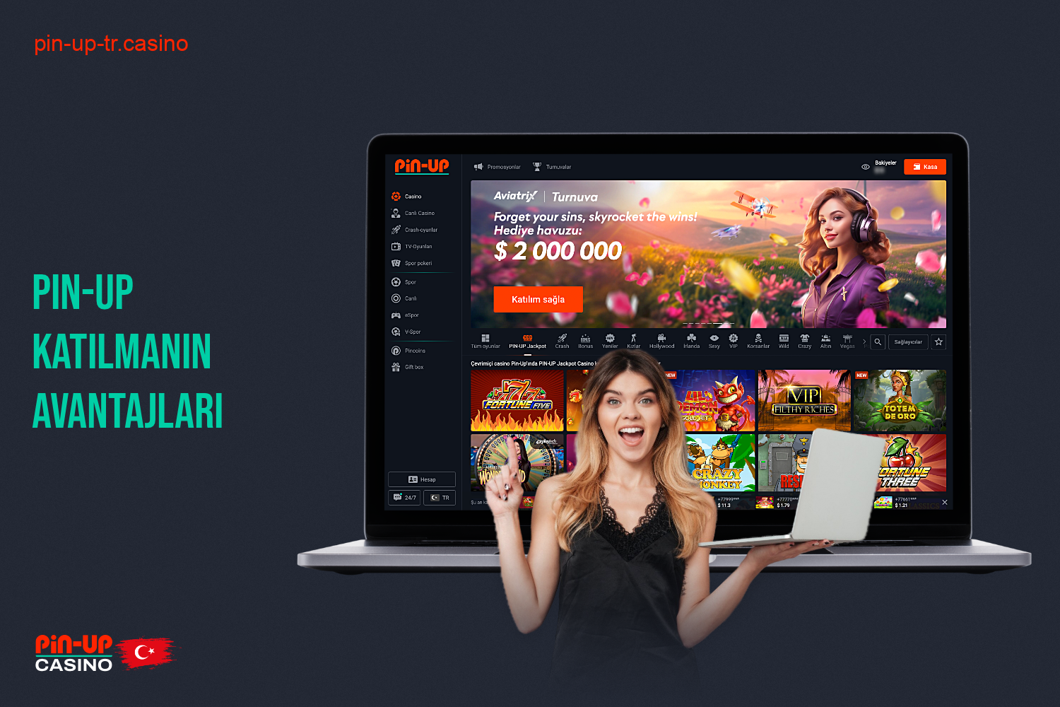 Pin Up casino, Türkiye'den kullanıcıların bu özel casinoyu seçmesini sağlayan bir dizi avantaja sahiptir