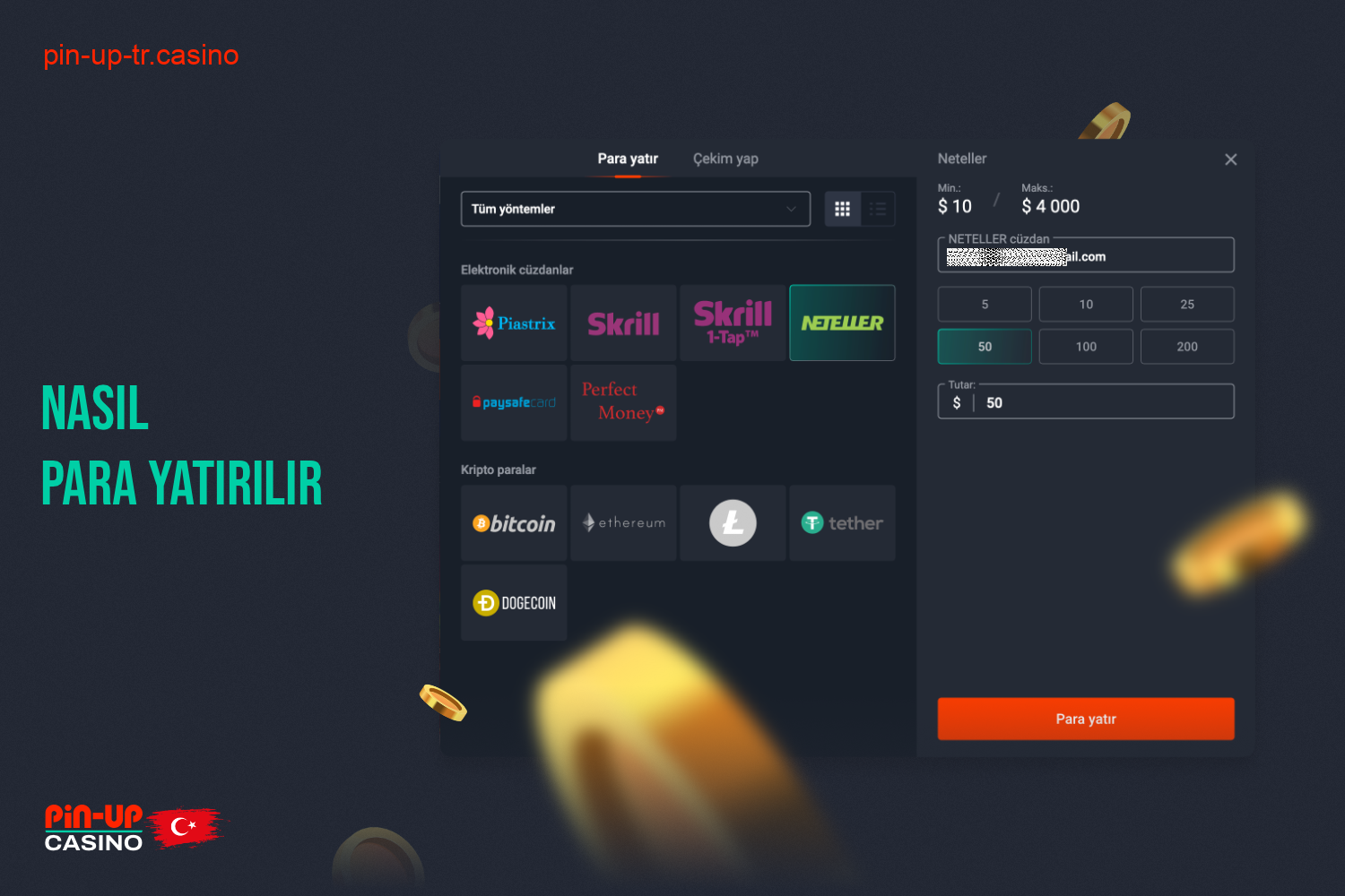 Türkiye'de Pin Up hesabınıza para yüklemek için - birkaç basit adımı izlemeniz gerekir